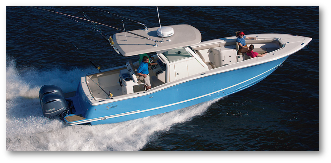 Scout 320 LXF with Twin Yamaha 300 HP – 80% Faster at 3000 RPM