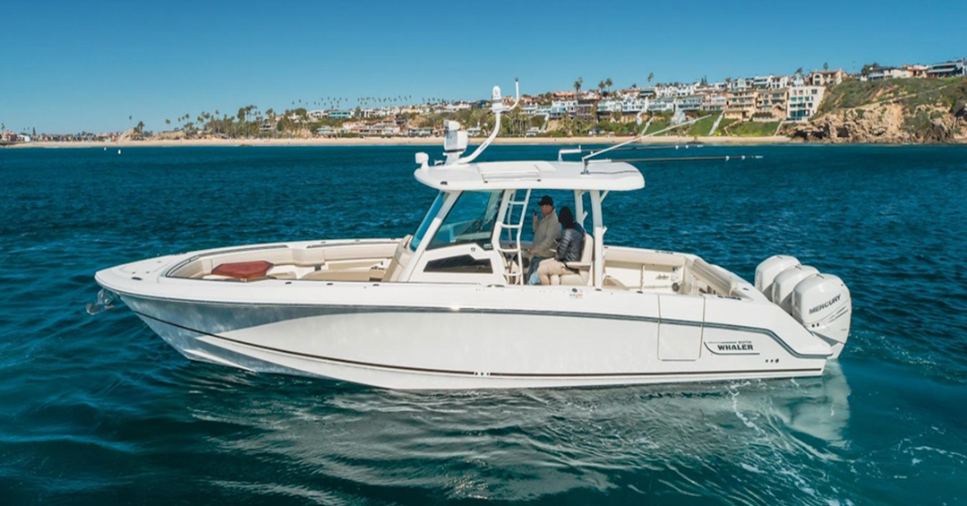 Boston Whaler 380 Outrage with Triple Mercury 350 HP – 148% Faster at 3500 RPM, 19% More Fuel Effecient at 27 MPH