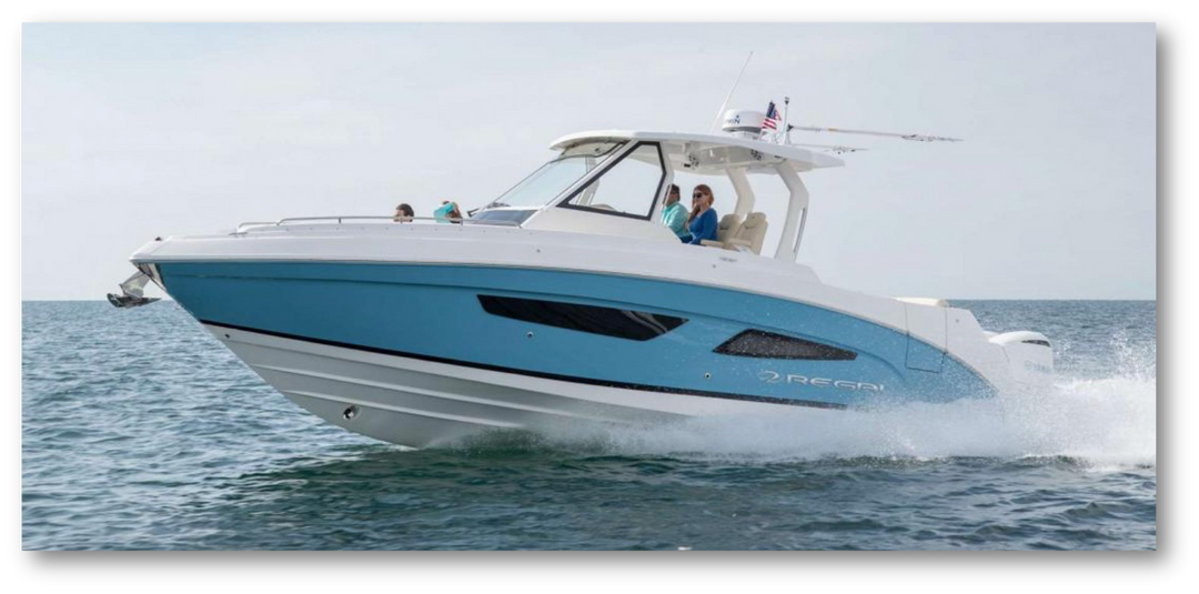 Regal 33 SAV with twin Yamaha 300 HP – 35% More Fuel-Efficient with Sharrow Propellers